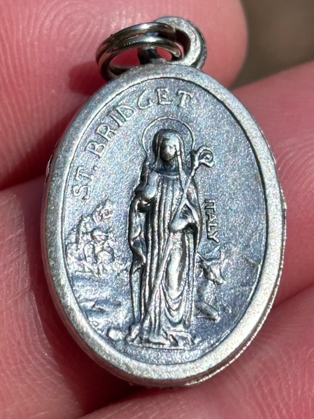 Vintage Saint Bridget, Saint Patrick Pendant!